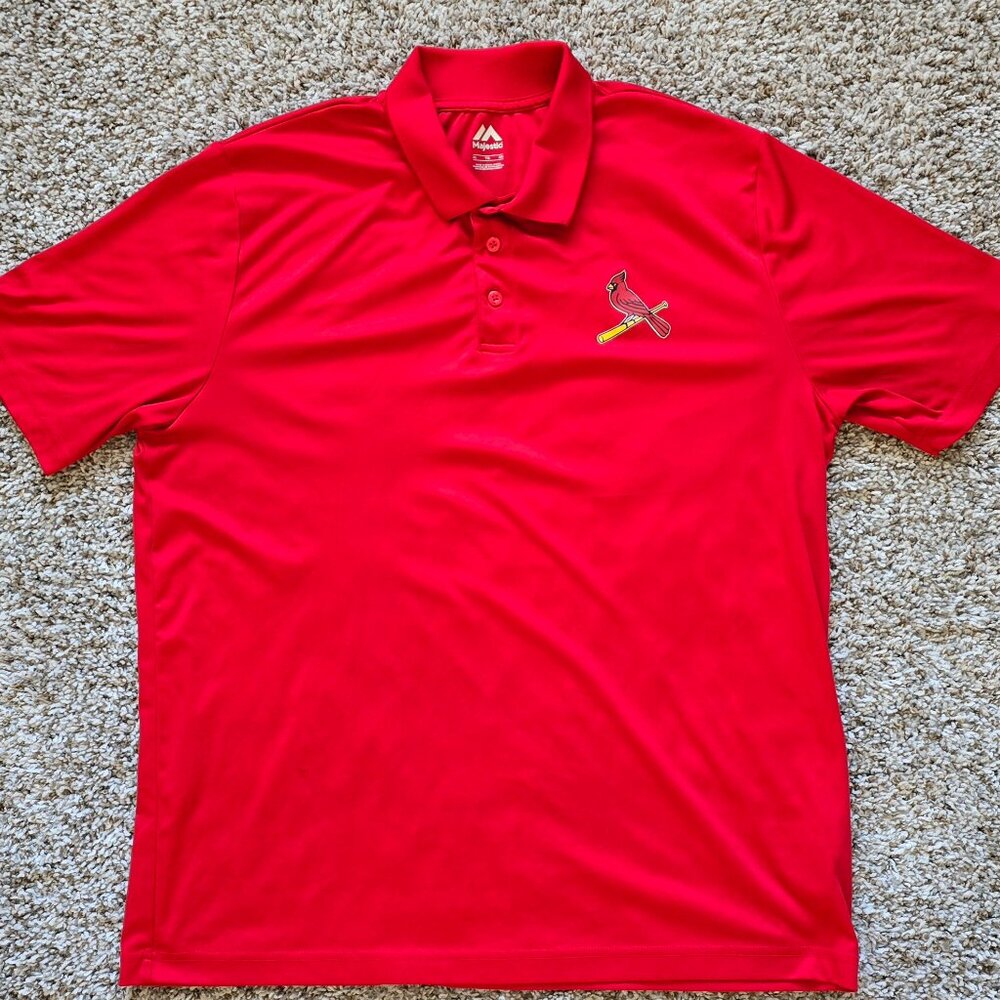 Men’s XL Majestic Red St. Louis Cardinals Polo Shirt – Team Spirit & Comfort